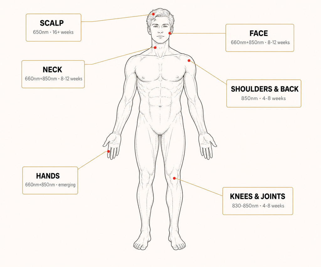 Red Light Therapy Body Map